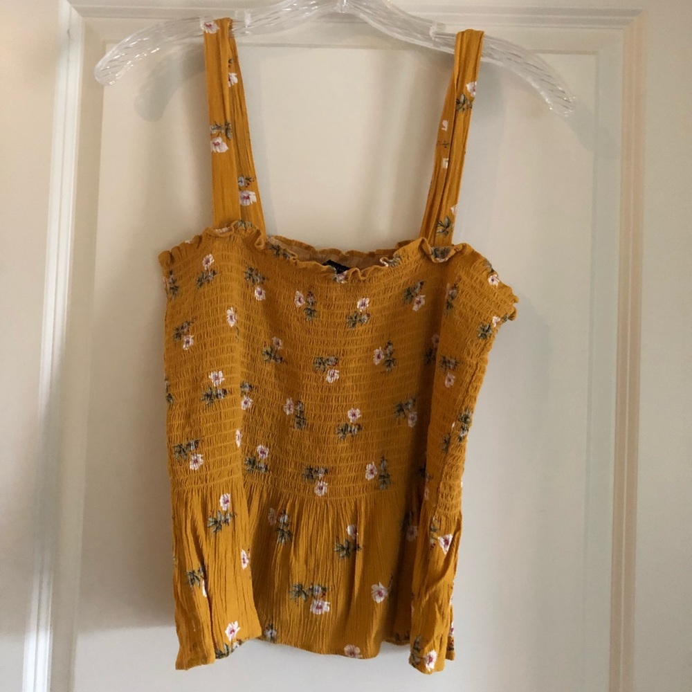 American Eagle Yellow Floral Shirt